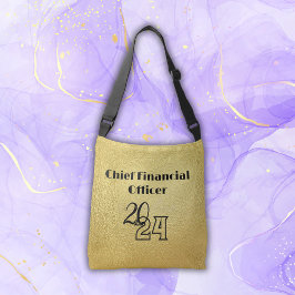 Bolsa Ajustável Texto preto sobre ouro - monograma |