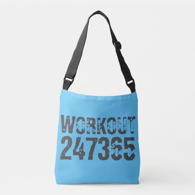 Bolsa Ajustável Texto vestido e arranhado Workout 247365 azul (Frente)