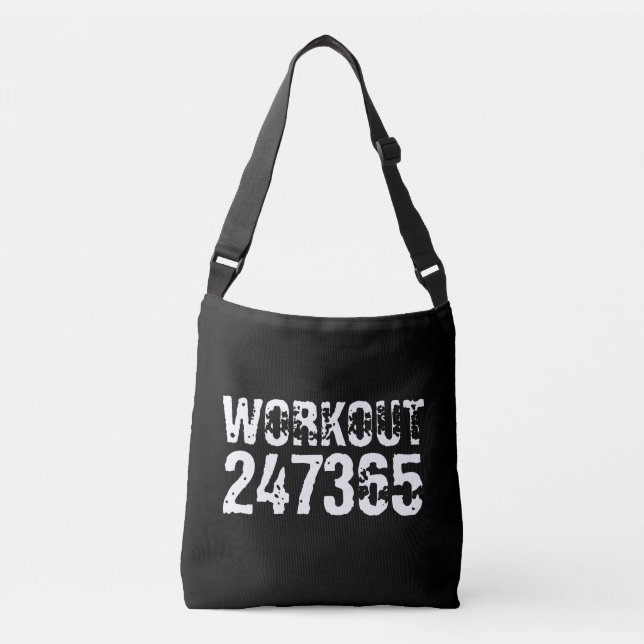 Bolsa Ajustável Texto vestido e arranhado Workout 247365 branco (Frente)