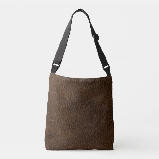 Bolsa Ajustável Textura de couro cognac envelhecido desgastado vin (Frente)