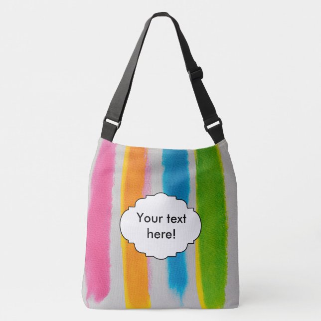 Bolsa Ajustável Textura de listras de aquarelas (Frente)