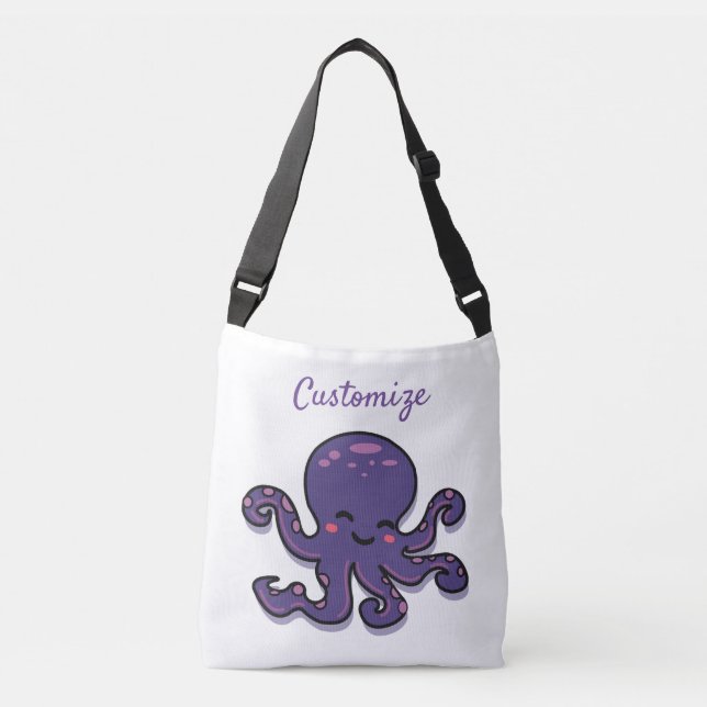 Bolsa Ajustável Thunder_Cove de Octopus Roxo de Cubo (Frente)
