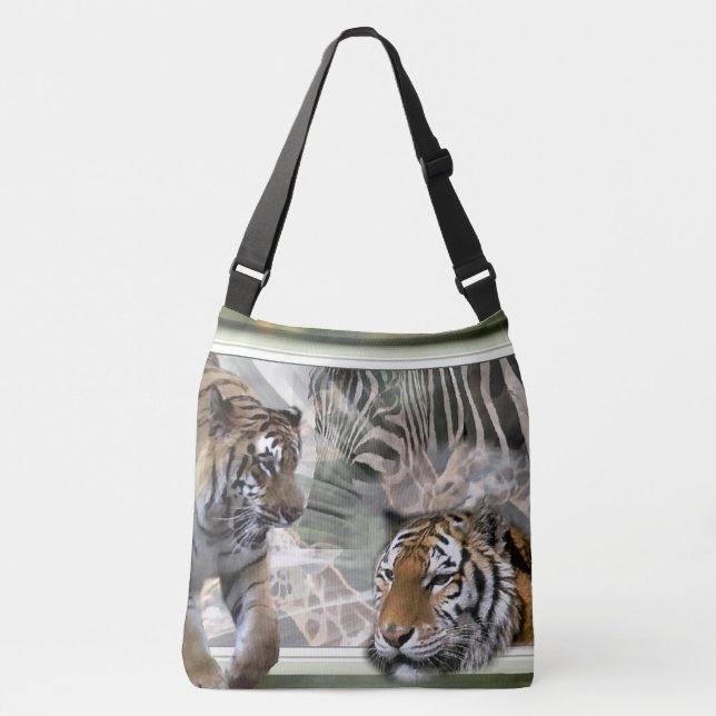 Bolsa Ajustável Tiger Giraffe Zebra Lovers (Frente)