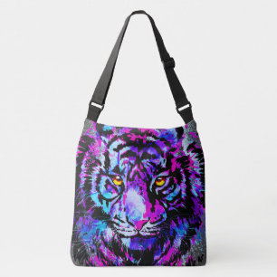 Bolsa Ajustável Tigre Realista - Desenho da Cabeça do Tigre Roxo