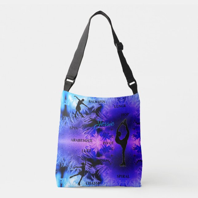 Bolsa Ajustável Tipografia de Patinação Artística Congelada (Frente)