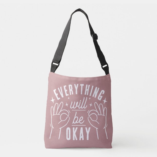 Bolsa Ajustável Tipografia de Positividade Moderna Motivacional (Frente)