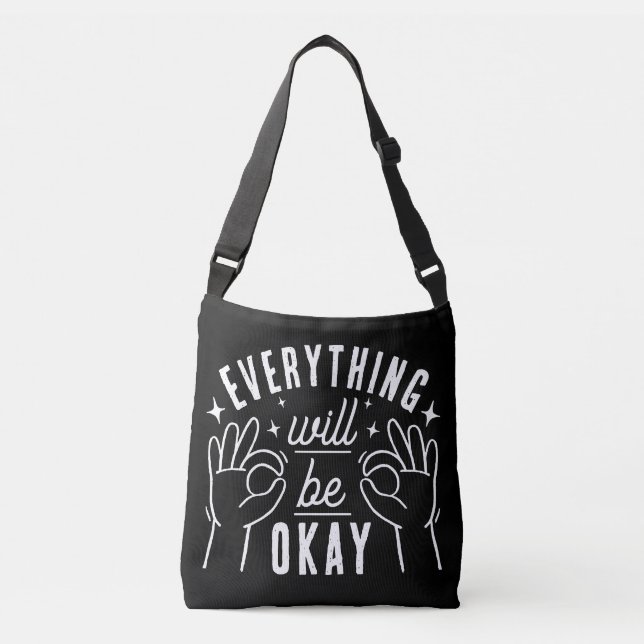 Bolsa Ajustável Tipografia de Positividade Moderna Motivacional (Frente)