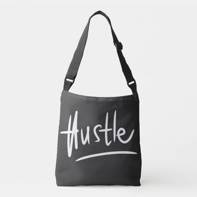 Bolsa Ajustável Tipografia Hustle Branco (Frente)