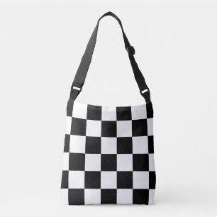 Bolsa Ajustável Toda sobre - teste padrão Checkered preto e branc