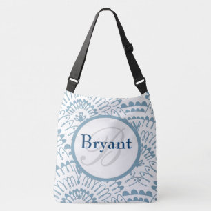 Bolsa Ajustável Toque de Monograma Azul Personalizado