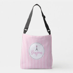 Bolsa Ajustável Torre Bonjour Eiffel, arco Rosa, Moderna