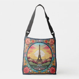Bolsa Ajustável Torre Eifel Sunset Parisiense Paris Floral Francês