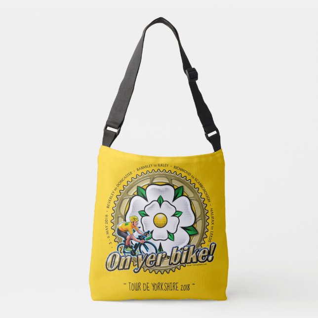 Bolsa Ajustável Tour de Yorkshire 2018 On yer Bike, saco design (Frente)
