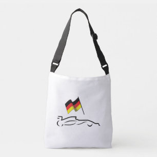 Bolsa Ajustável Traçado da linha do carro de corrida com bandeira 