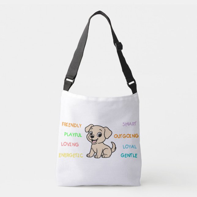 Bolsa Ajustável Traços de Lab Amarelo Cartoon (Frente)