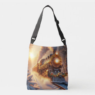Bolsa Ajustável Trem de Natal Vintage Feriado Inverno Nevado