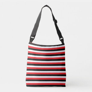 Bolsa Ajustável Trendy Black White Red Strik Crossbody Bag