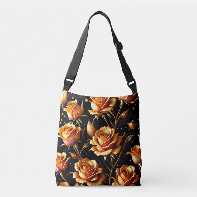 Bolsa Ajustável Trendy Luxury Grande Coleção Dourada de Rosas (Frente)