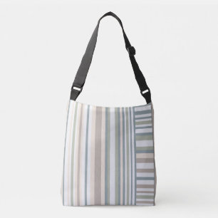 Bolsa Ajustável Trendy retro cores bege verde listras castanhas