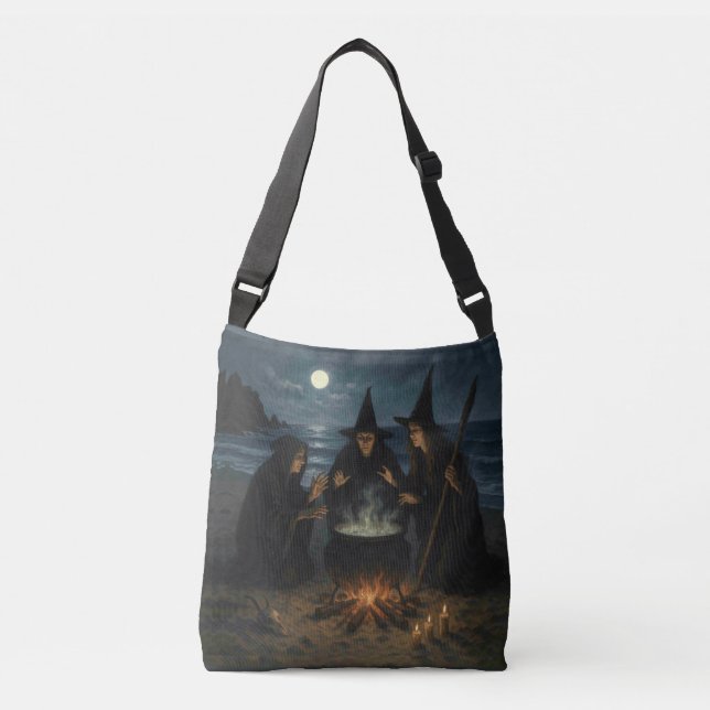Bolsa Ajustável Três Bruxas Criam Cauldron Full Moon Beach (Frente)