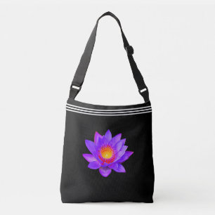 Bolsa Ajustável Três Linhas e Flor de Lótus Violeta Personalizada