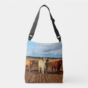 Bolsa Ajustável Três Vacas Altas, Unisex Crossbody Bag.