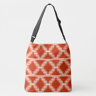 Bolsa Ajustável Tribal asteca de Ikat - oxidação, laranja e bran