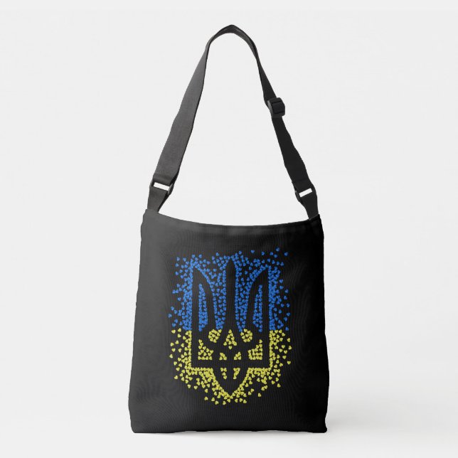 Bolsa Ajustável Tridente de emblem ucraniano trizub espalhando cor (Frente)