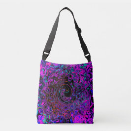 Bolsa Ajustável Trippy Black and Magenta Retro Liquid Swirl