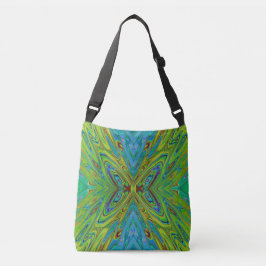 Bolsa Ajustável Trippy Chartreuse e Blue Abstrato Butterfly