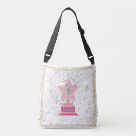 Bolsa Ajustável Troféu com o nome de estrela Rosa Leve-Teal Girly 