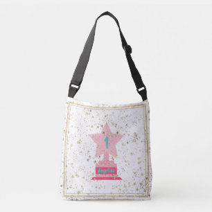 Bolsa Ajustável Troféu com o nome de estrela Rosa Leve-Teal Girly