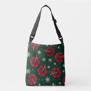 Bolsa Ajustável Tropical Floral Hibiscus Snowflakes Natal  
