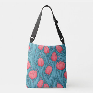 Bolsa Ajustável Tulipas em azul e vermelho