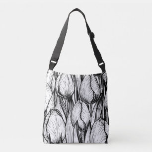 Bolsa Ajustável Tulipas em preto e branco