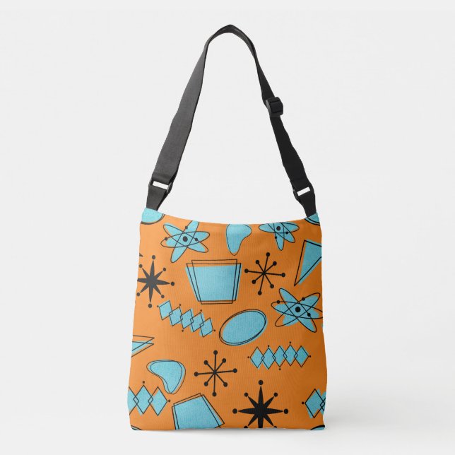 Bolsa Ajustável Turquesa de Formas Atômicas MCM em Laranja (Frente)