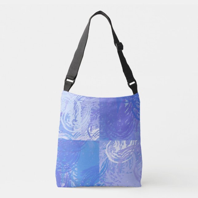 Bolsa Ajustável Turquesa e roxa com abstrato (Frente)