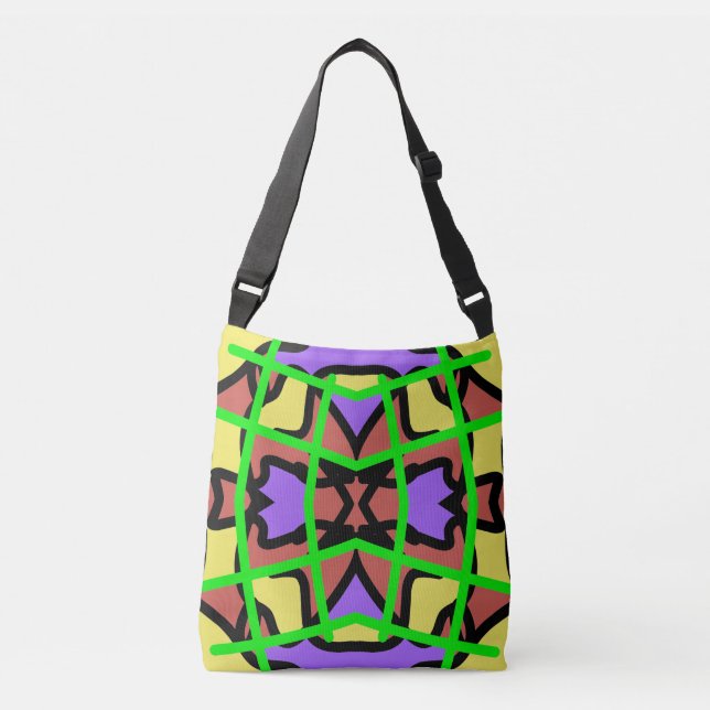Bolsa Ajustável Um padrão clássico de tendência vibrante multicolo (Frente)