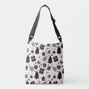 Bolsa Ajustável Um padrão de Natal preto e branco
