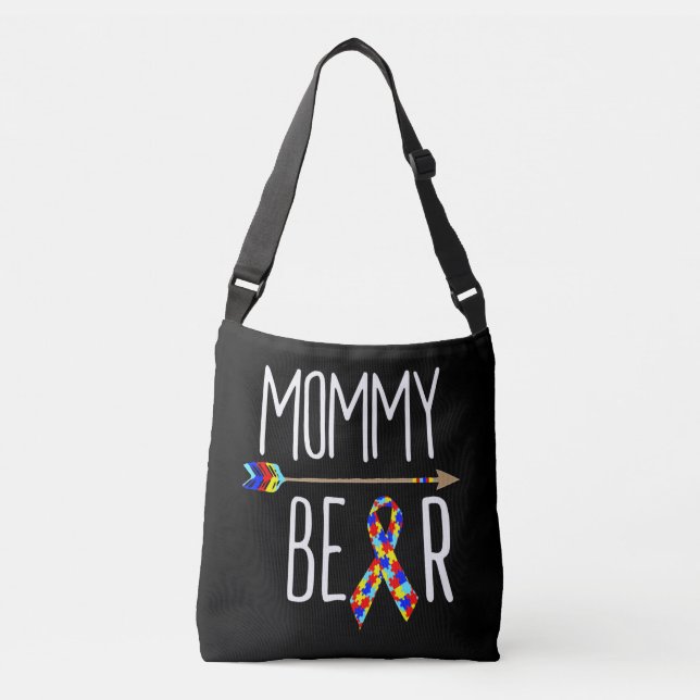 Bolsa Ajustável Urso de Mamãe de Consciência do Autismo de April (Frente)