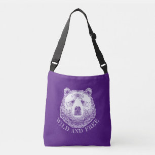 Bolsa Ajustável Urso, Selvagem E Gratuita, Ilustração Desenhada À 