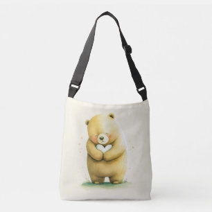 Bolsa Ajustável Urso Triste Simples Segurando um Trabalho de arte