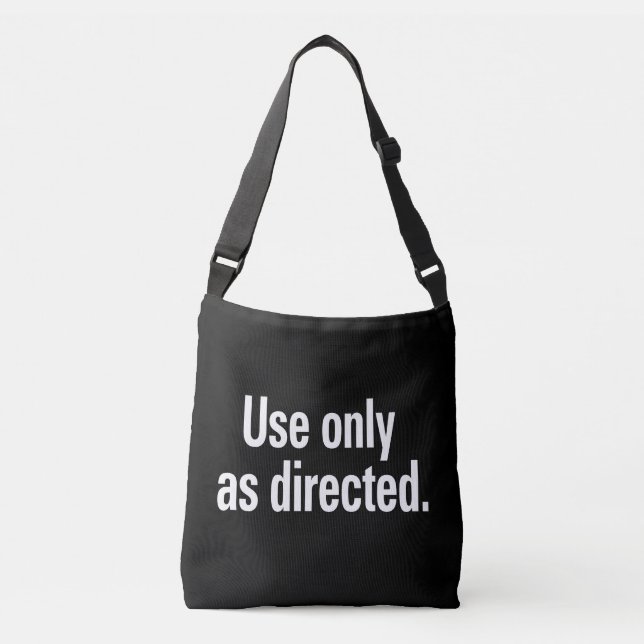 Bolsa Ajustável Usar apenas como Sacudir de Texto Preto Branco dir (Frente)
