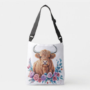Bolsa Ajustável Vaca e Flores Terrestres Aquarela