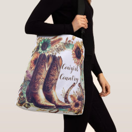 Bolsa Ajustável Vaqueira Ocidental Rústica Girassol e Botas