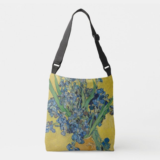 Bolsa Ajustável Vaso Van Gogh com Íris Impressionismo Clássico (Frente)