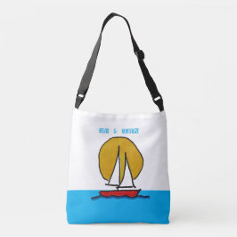 Bolsa Ajustável veleiro no fundo do Sol Branco e Azul