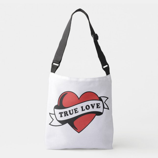 Bolsa Ajustável Verdadeiro Coração de Tatuagem de Amor | Clássico  (Frente)