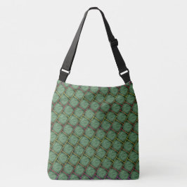 Bolsa Ajustável Verde chata "rede, tela, pontuação" em quadrados.