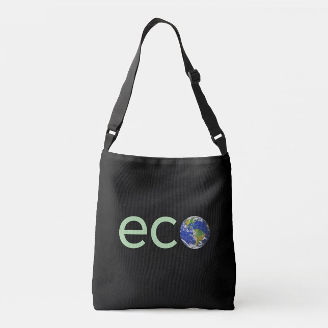 Bolsa Ajustável Verde limão editável Eco Earth em preto (Verso)